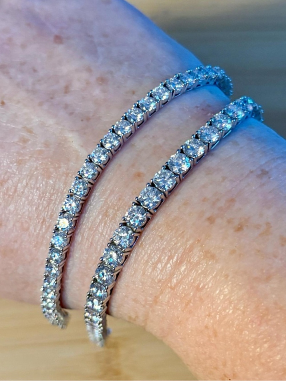 The “Ultimate” Moissanite tennis bracelet in sterling or Argentium silver! - Picture 3 of 16
